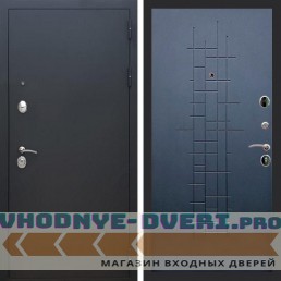 Входная дверь REX (Рекс) 1А Муар Чёрный ФЛ-289 ясень черный