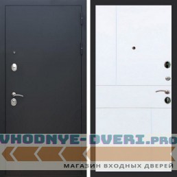 Входная дверь REX (Рекс) 1А Муар Чёрный ФЛ-290 белый матовый