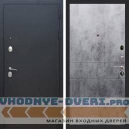 Входная дверь REX (Рекс) 1А Муар Чёрный ФЛ-290 бетон темный