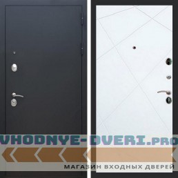 Входная дверь REX (Рекс) 1А Муар Чёрный ФЛ-291 белый матовый