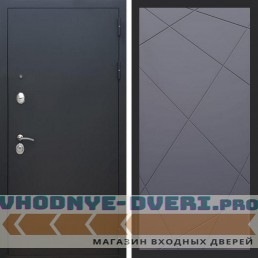 Входная дверь REX (Рекс) 1А Муар Чёрный ФЛ-291 силк титан