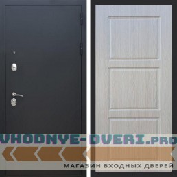 Входная дверь REX (Рекс) 1А Муар Чёрный фл-3 беленый дуб