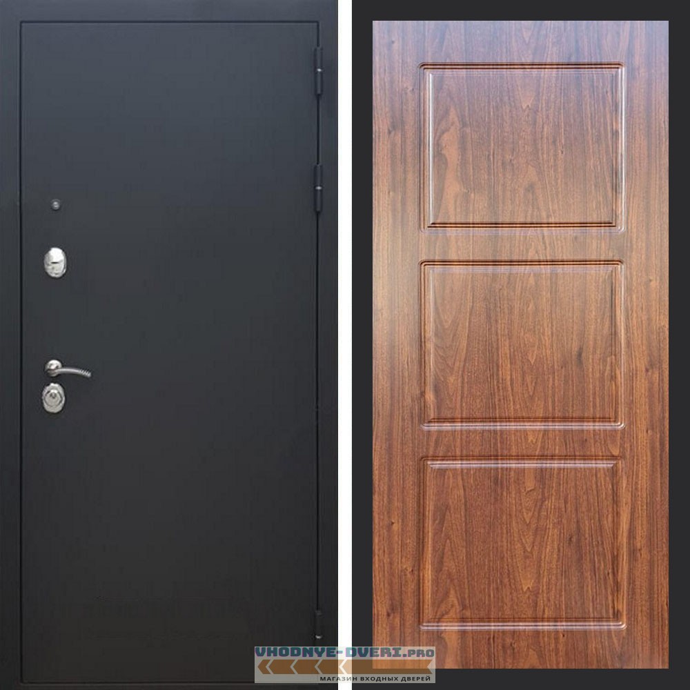 Входная дверь REX (Рекс) 1А Муар Чёрный фл-3 мореная берёза
