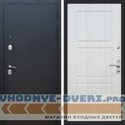 Входная дверь REX (Рекс) 1А Муар Чёрный ФЛ-3 Сандал светлый