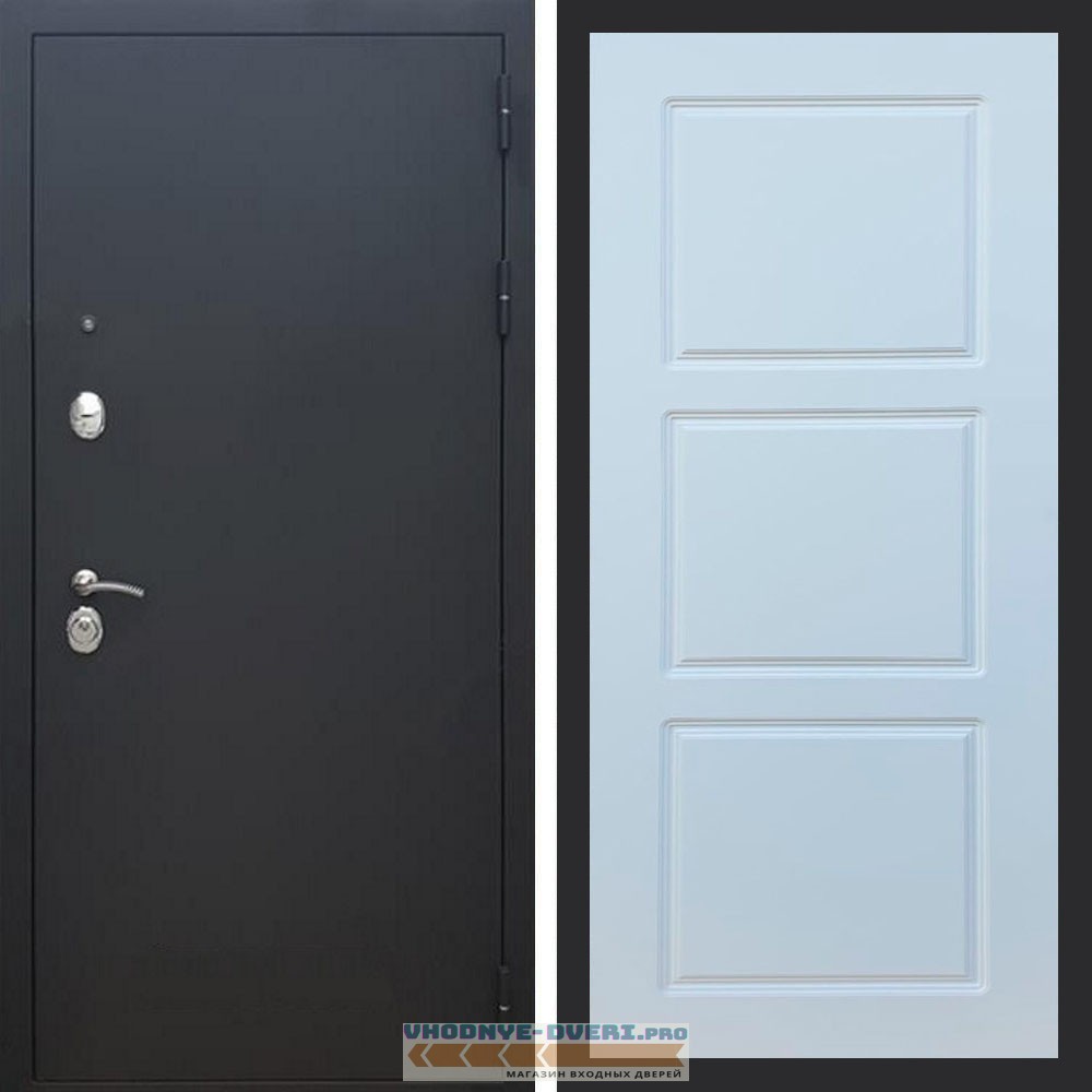 Входная дверь REX (Рекс) 1А Муар Чёрный фл-3 белый матовый