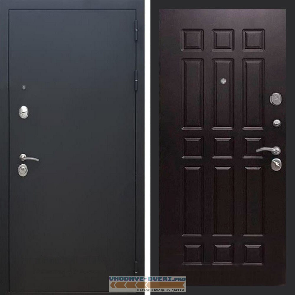 Входная дверь REX (Рекс) 1А Муар Чёрный ФЛ-33 венге