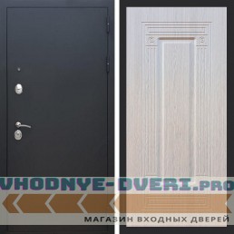 Входная дверь REX (Рекс) 1А Муар Чёрный ФЛ-4 беленый дуб