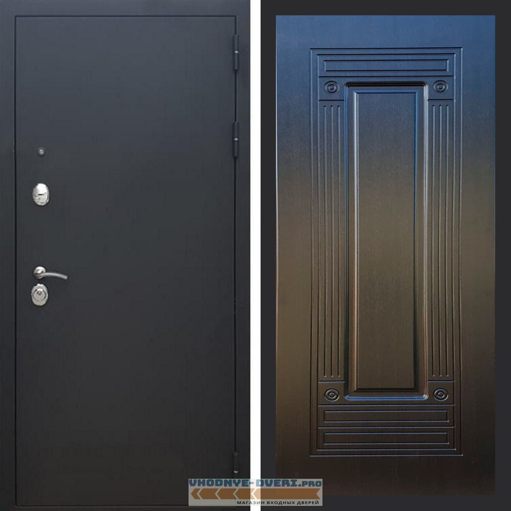 Входная дверь REX (Рекс) 1А Муар Чёрный фл-4 венге