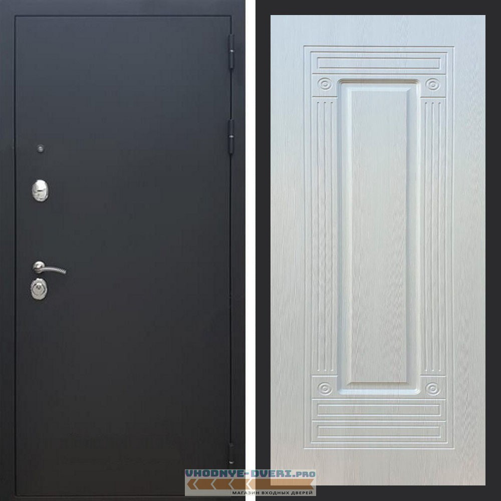 Входная дверь REX (Рекс) 1А Муар Чёрный фл-4 ясень белый