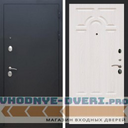 Входная дверь REX (Рекс) 1А Муар Чёрный ФЛ-58 Беленый дуб
