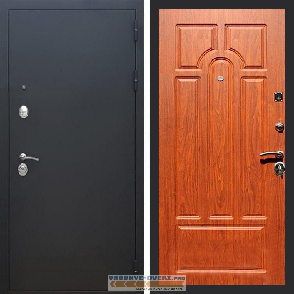 Входная дверь REX (Рекс) 1А Муар Чёрный фл-58 орех