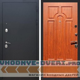 Входная дверь REX (Рекс) 1А Муар Чёрный фл-58 орех