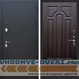 Входная дверь REX (Рекс) 1А Муар Чёрный ФЛ-58 Венге