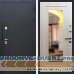 Входная дверь REX (Рекс) 1А Муар Чёрный ФЛЗ-120 беленый дуб