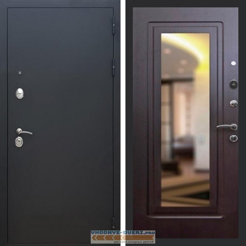 Входная дверь REX (Рекс) 1А Муар Чёрный ФЛЗ-120 венге