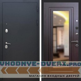 Входная дверь REX (Рекс) 1А Муар Чёрный ФЛЗ-120 венге