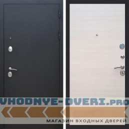 Входная дверь REX (Рекс) 1А Муар Чёрный гладкая акация светлая