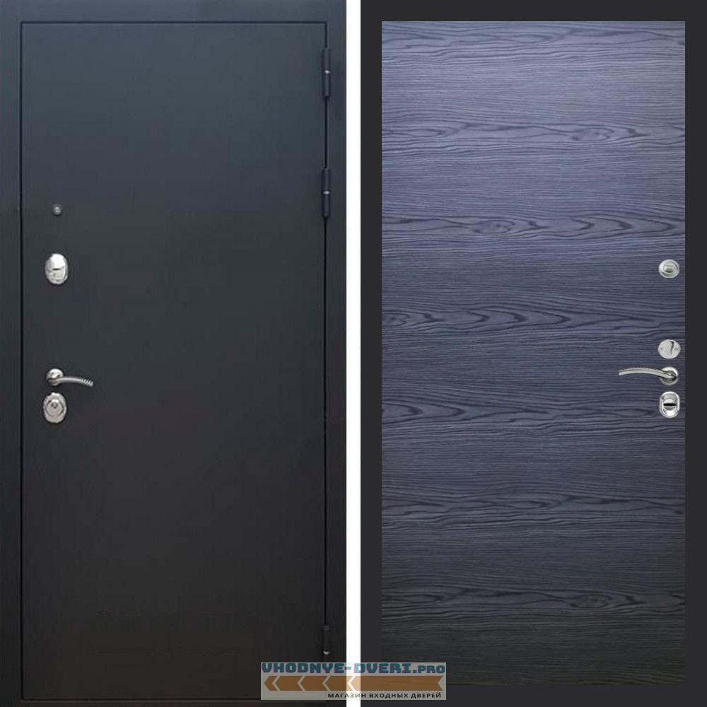 Входная дверь REX (Рекс) 1А Муар Чёрный Гладкая дуб тангент