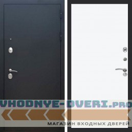 Входная дверь REX (Рекс) 1А Муар Чёрный Гладкая белый матовый