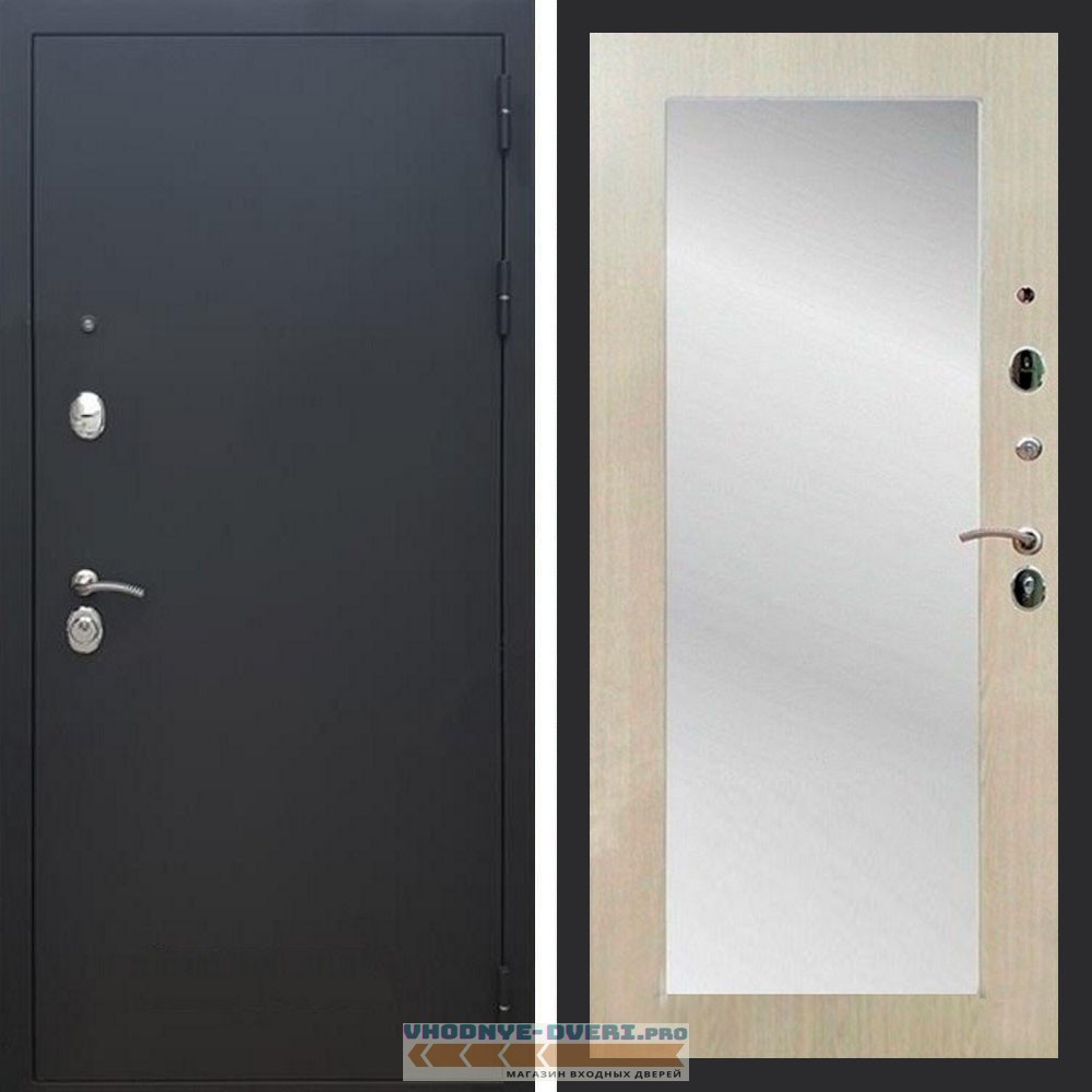 Входная дверь REX (Рекс) 1А Муар Чёрный пастораль беленый дуб