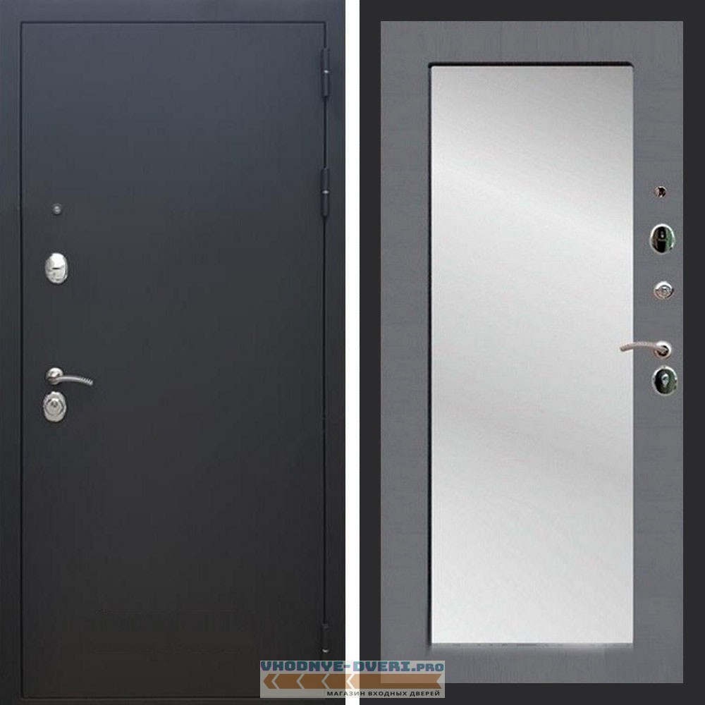 Входная дверь REX (Рекс) 1А Муар Чёрный пастораль силк титан