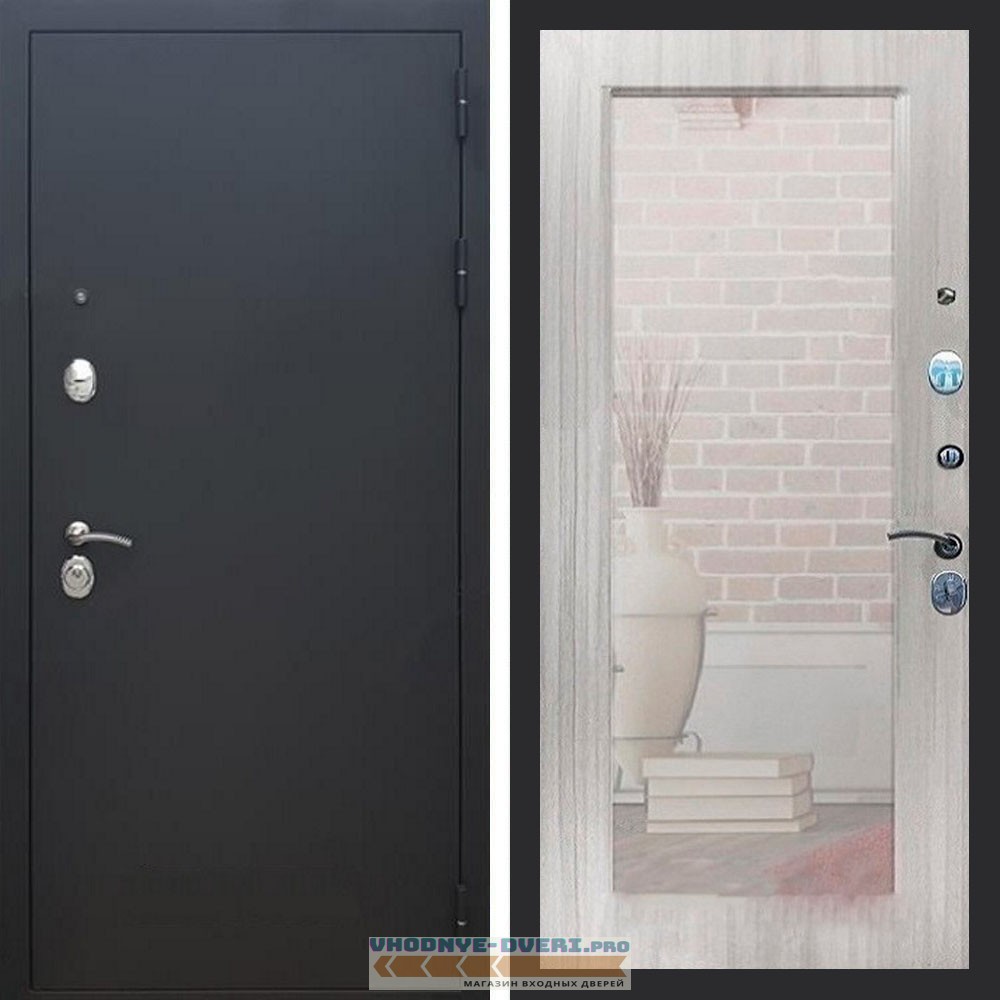 Входная дверь REX (Рекс) 1А Муар Чёрный Пастораль сандал светлый