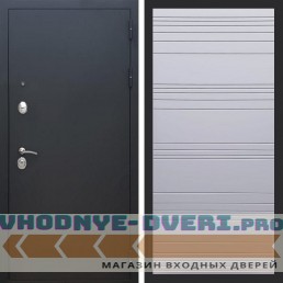 Входная дверь REX (Рекс) 1А Муар Чёрный полоски горизонтальные силк титан