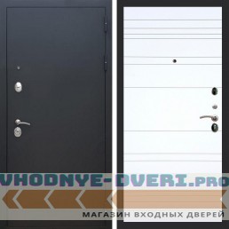 Входная дверь REX (Рекс) 1А Муар Чёрный 14 база белый матовый