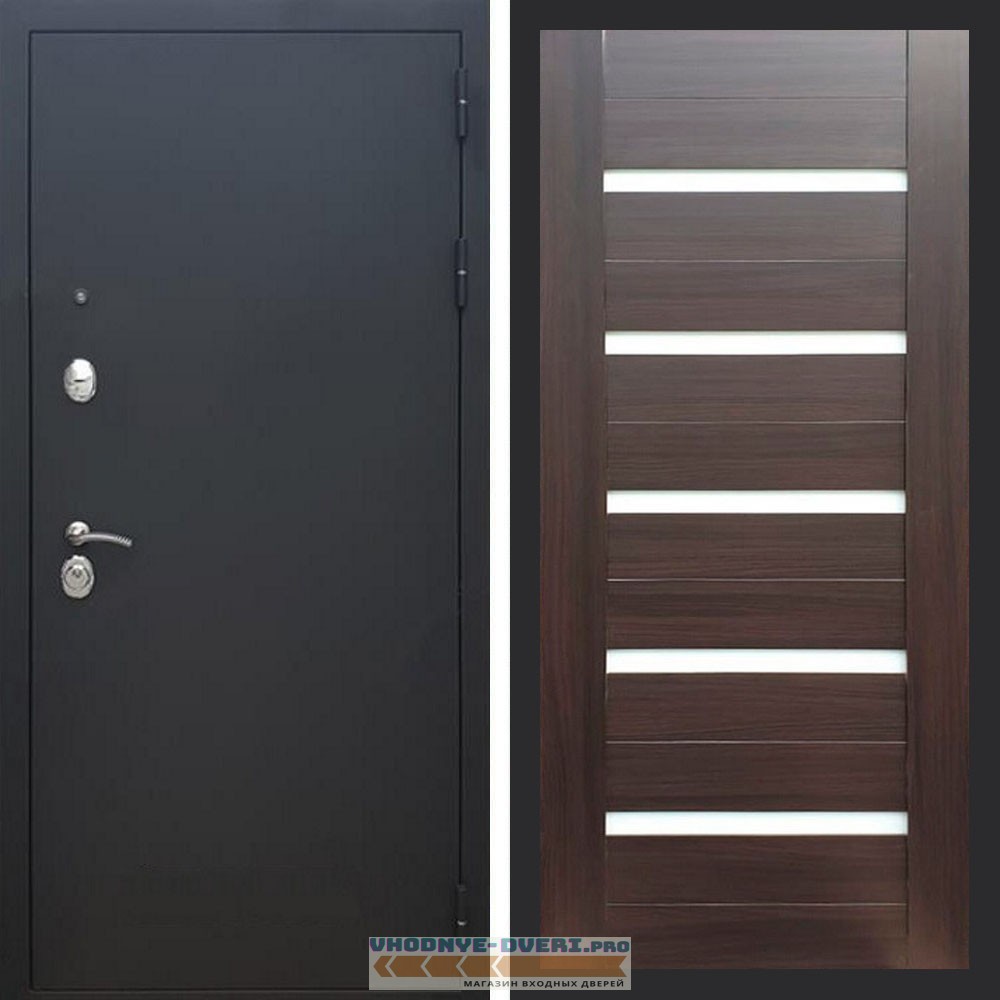 Входная дверь REX (Рекс) 1А Муар Чёрный сб-14 эковенге белое стекло