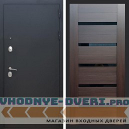 Входная дверь REX (Рекс) 1А Муар Чёрный сб-14 эковенге черное стекло