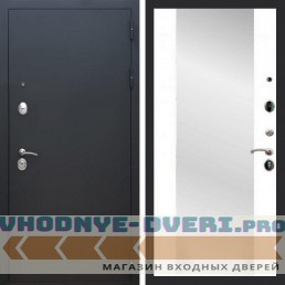 Входная дверь REX (Рекс) 1А Муар Чёрный сб-16 белый матовый