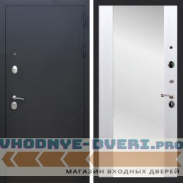 Входная дверь REX (Рекс) 1А Муар Чёрный сб-16 белый ясень