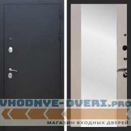 Входная дверь REX (Рекс) 1А Муар Чёрный сб-16 лиственница бежевая