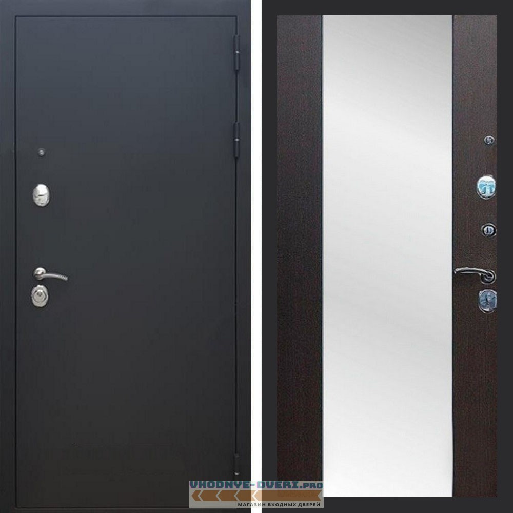 Входная дверь REX (Рекс) 1А Муар Чёрный сб-16 венге
