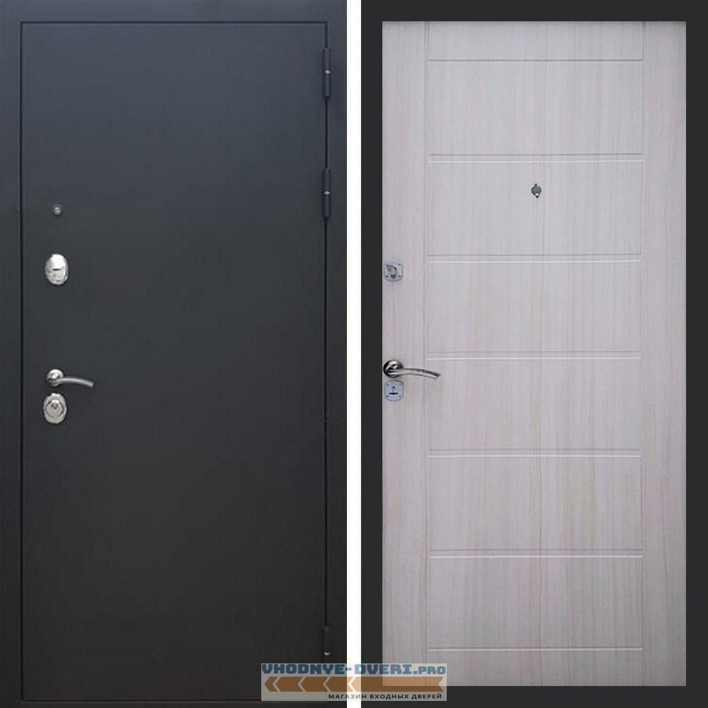 Входная дверь REX (Рекс) 1А Муар Чёрный сити сандал светлый