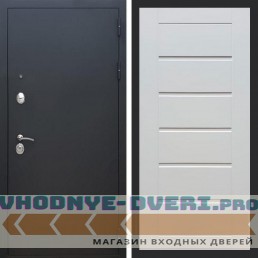 Входная дверь REX (Рекс) 1А Муар Чёрный сити ясень белый