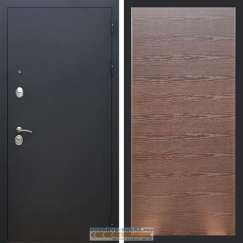 Входная дверь REX (Рекс) 1А Муар Чёрный венге поперечный гладкая