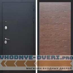 Входная дверь REX (Рекс) 1А Муар Чёрный венге поперечный гладкая