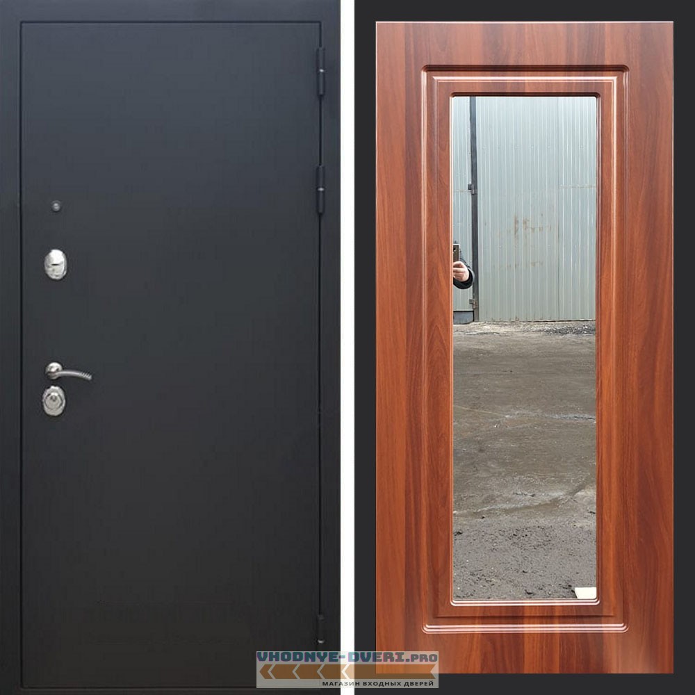 Входная дверь REX (Рекс) 1А Муар Чёрный ФЛЗ-120 итальянский орех