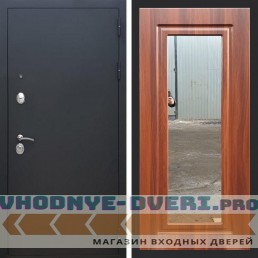 Входная дверь REX (Рекс) 1А Муар Чёрный ФЛЗ-120 итальянский орех