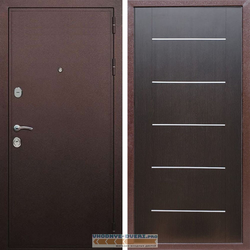 Входная дверь REX (Рекс) 5А Медный антик B03 молдинги венге