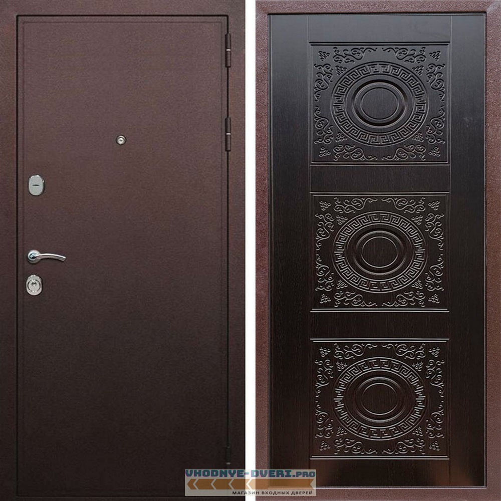 Входная дверь REX (Рекс) 5А Медный антик д-18 венге