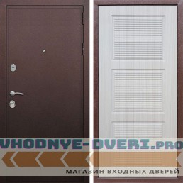 Входная дверь REX (Рекс) 5А Медный антик ФЛ-1 беленый дуб