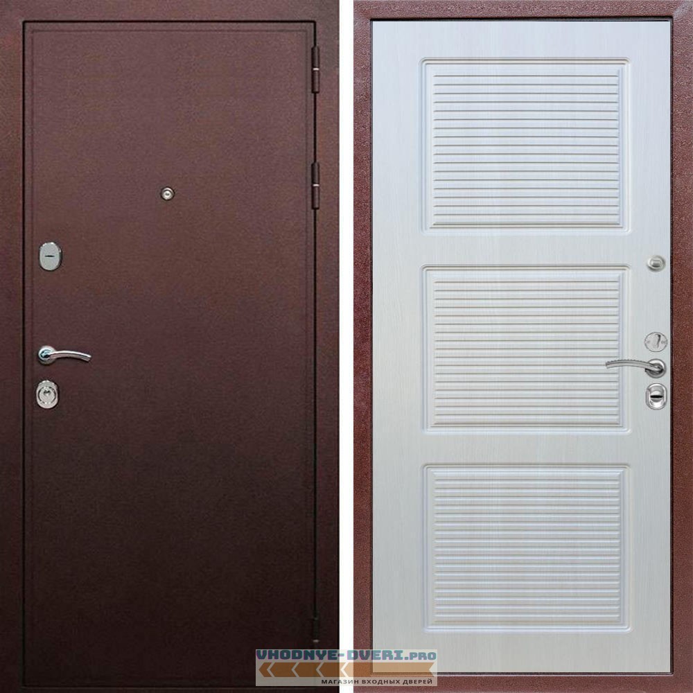 Входная дверь REX (Рекс) 5А Медный антик ФЛ-1 Лиственница