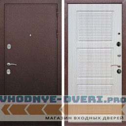 Входная дверь REX (Рекс) 5А Медный антик ФЛ-1 Сандал светлый