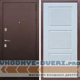 Входная дверь REX (Рекс) 5А Медный антик ФЛ-1 белый матовый