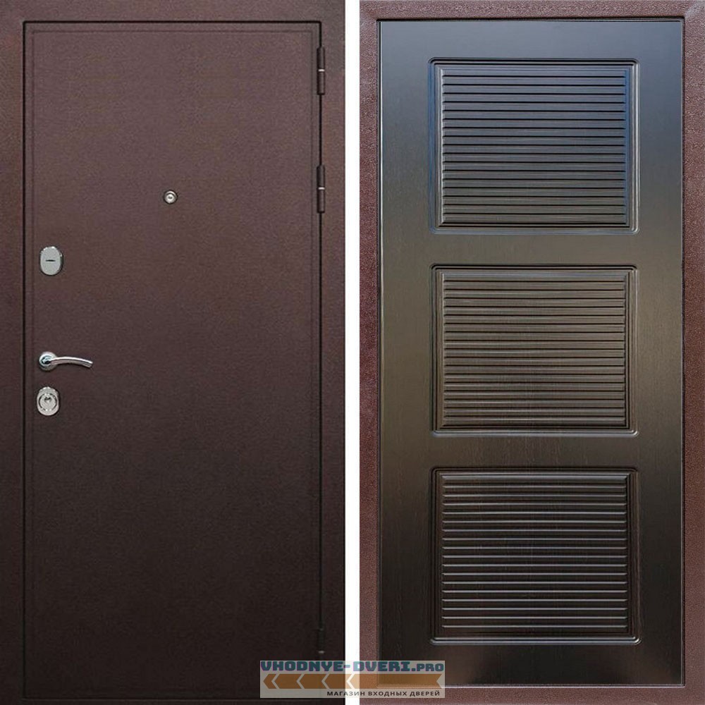 Входная дверь REX (Рекс) 5А Медный антик ФЛ-1 венге