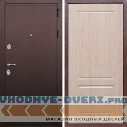 Входная дверь REX (Рекс) 5А Медный антик ФЛ-117 беленый дуб
