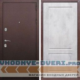 Входная дверь REX (Рекс) 5А Медный антик ФЛ-117 бетон светлый