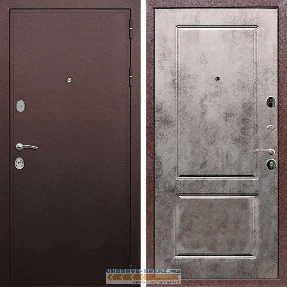 Входная дверь REX (Рекс) 5А Медный антик ФЛ-117 бетон темный